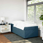 Boxspringbett mit Matratze Dunkelblau 90x190 cm Samt
