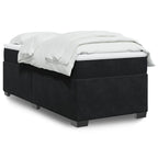 Boxspringbett mit Matratze Schwarz 100x200 cm Samt