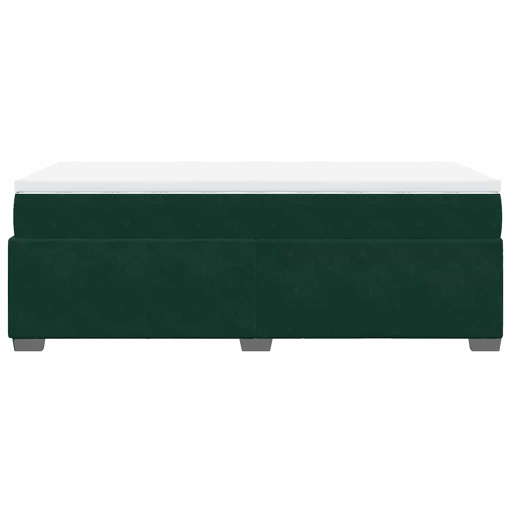 Boxspringbett mit Matratze Dunkelgrün 100x200 cm Samt