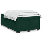 Boxspringbett mit Matratze Dunkelgrün 120x190 cm Samt