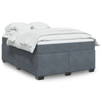 Boxspringbett mit Matratze Dunkelgrau 140x190 cm Samt