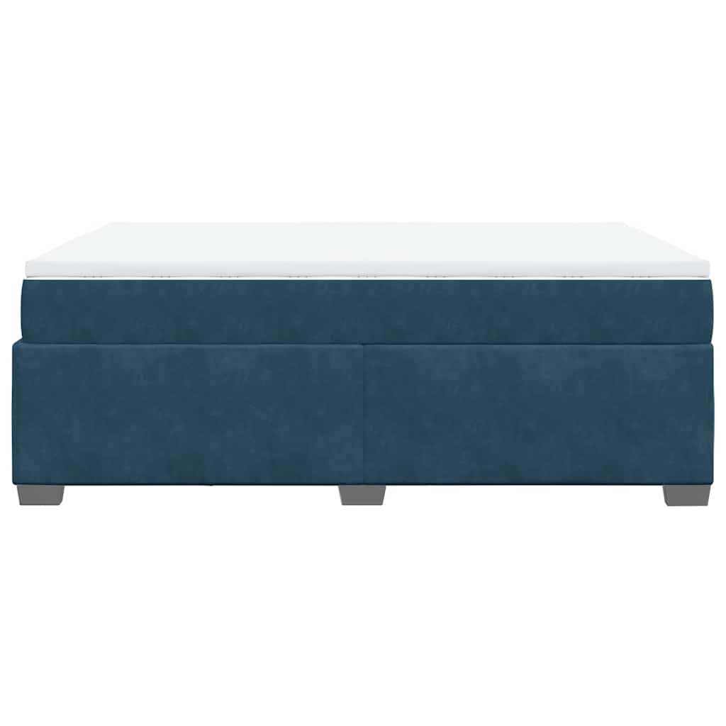 Boxspringbett mit Matratze Dunkelblau 140x190 cm Samt