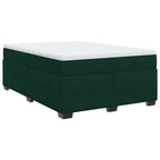 Boxspringbett mit Matratze Dunkelgrün 140x200 cm Samt