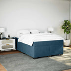 Boxspringbett mit Matratze Dunkelblau 140x200 cm Samt