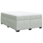 Boxspringbett mit Matratze Hellgrau 160x200 cm Samt