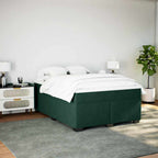 Boxspringbett mit Matratze Dunkelgrün 160x200 cm Samt