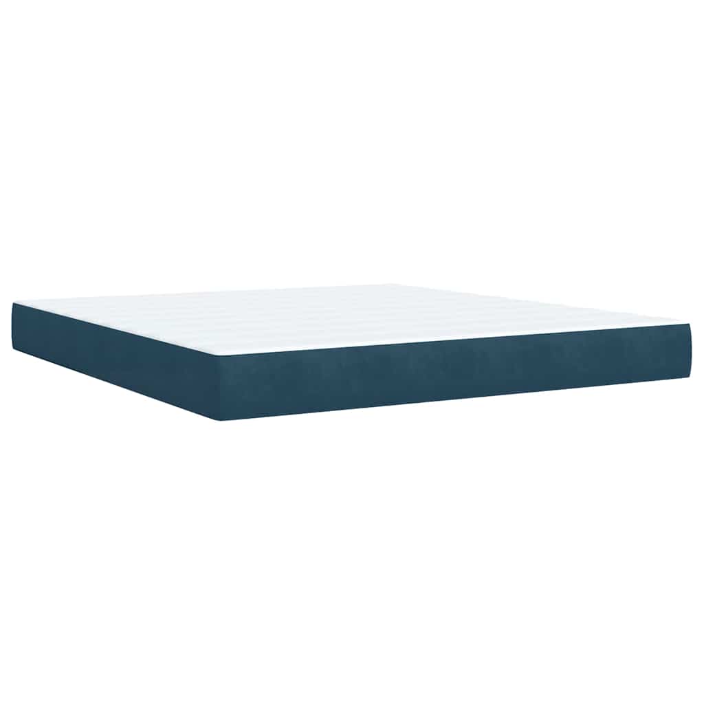 Boxspringbett mit Matratze Dunkelblau 180x200 cm Samt