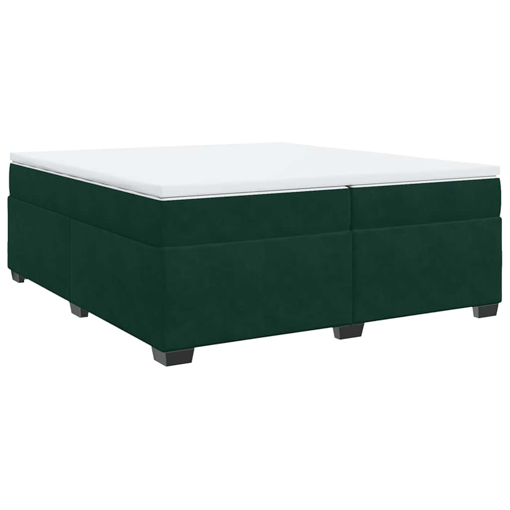 Boxspringbett mit Matratze Dunkelgrün 200x200 cm Samt