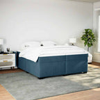 Boxspringbett mit Matratze Dunkelblau 200x200 cm Samt