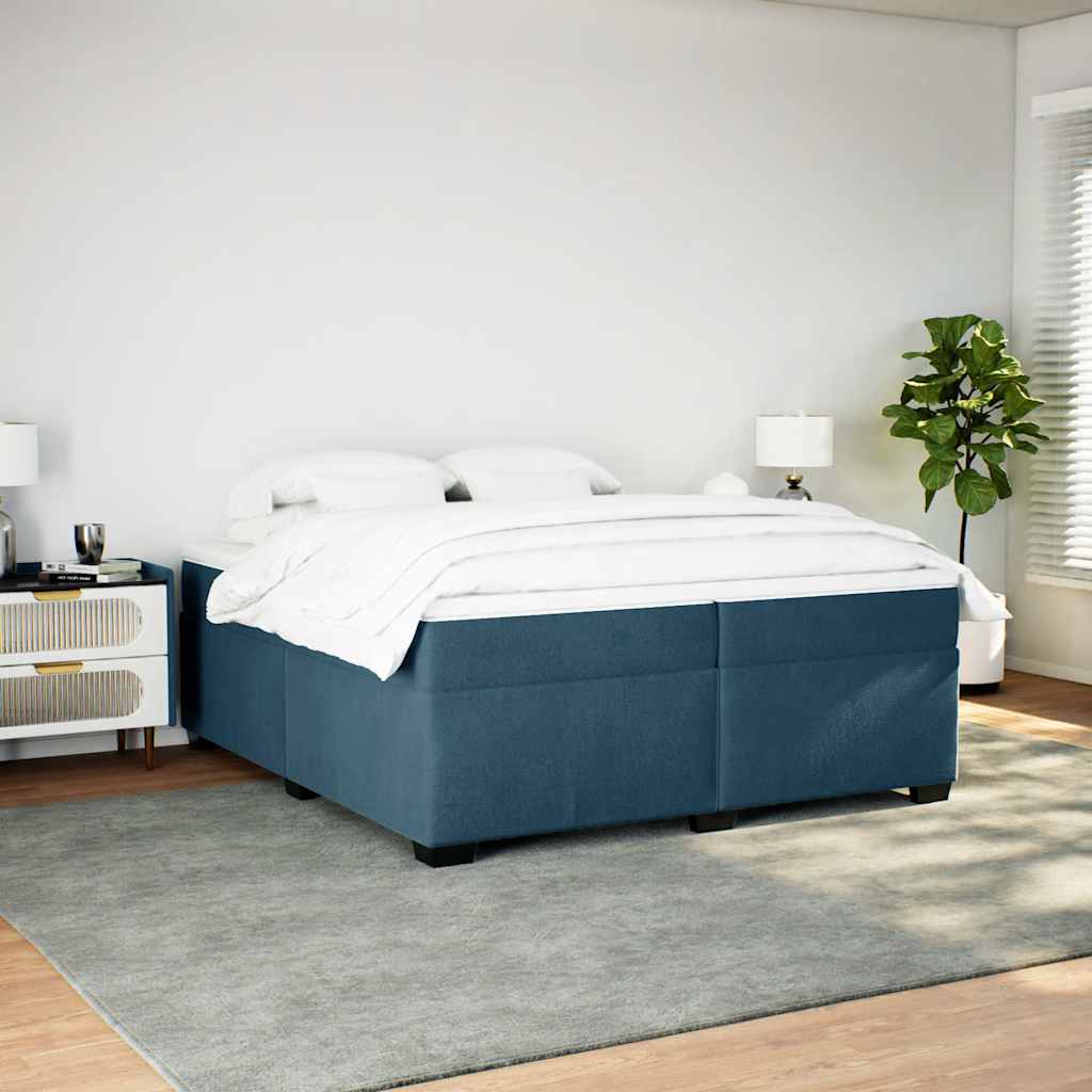 Boxspringbett mit Matratze Dunkelblau 200x200 cm Samt