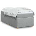Boxspringbett mit Matratze Hellgrau 80x200 cm Stoff