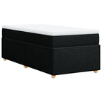 Boxspringbett mit Matratze Schwarz 80x200 cm Stoff