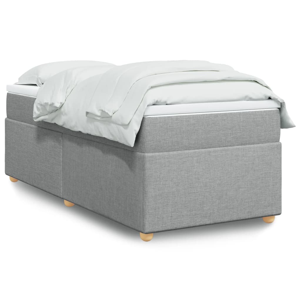 Boxspringbett mit Matratze Hellgrau 100x200 cm Stoff