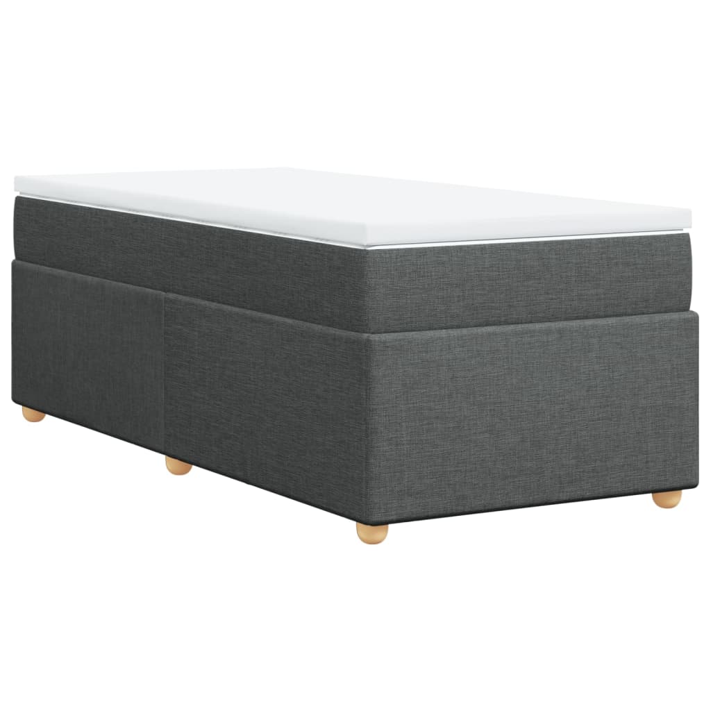 Boxspringbett mit Matratze Dunkelgrau 100x200 cm Stoff