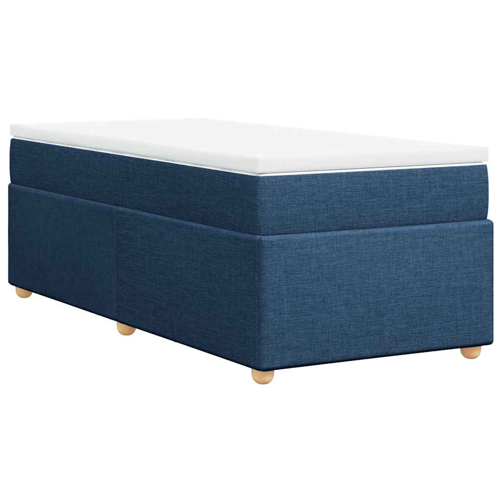 Boxspringbett mit Matratze Blau 100x200 cm Stoff