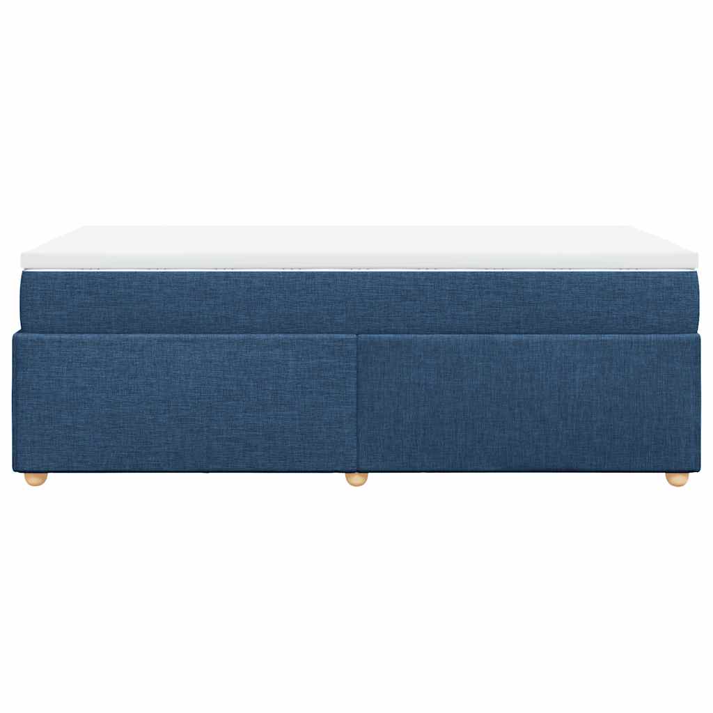 Boxspringbett mit Matratze Blau 100x200 cm Stoff