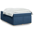 Boxspringbett mit Matratze Blau 120x200 cm Stoff