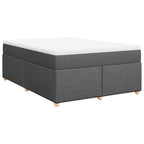 Boxspringbett mit Matratze Dunkelgrau 140x190 cm Stoff