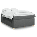 Boxspringbett mit Matratze Dunkelgrau 140x190 cm Stoff