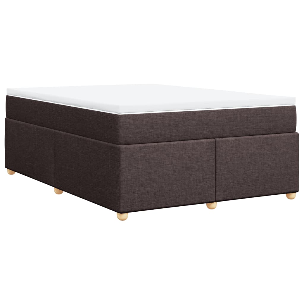 Boxspringbett mit Matratze Dunkelbraun 140x190 cm Stoff