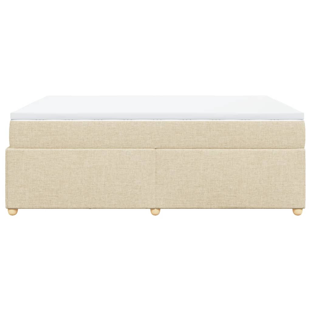 Boxspringbett mit Matratze Creme 140x190 cm Stoff