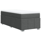 Boxspringbett mit Matratze Dunkelgrau 90x190 cm Stoff
