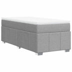 Boxspringbett mit Matratze Hellgrau 100x200 cm Stoff