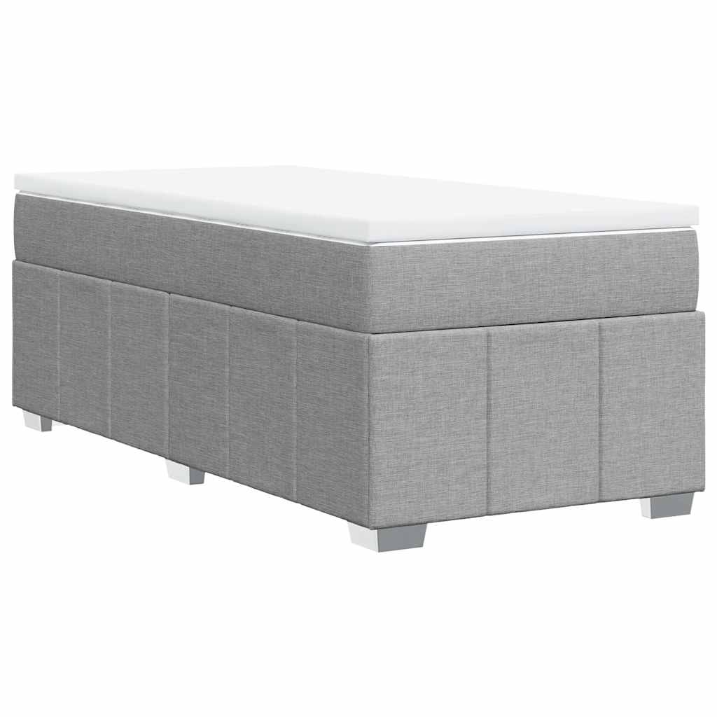 Boxspringbett mit Matratze Hellgrau 100x200 cm Stoff