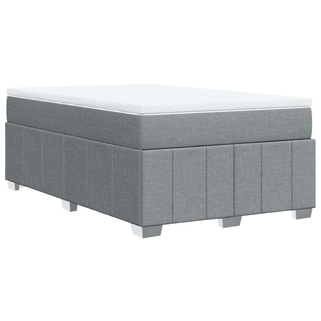Boxspringbett mit Matratze Hellgrau 120x200 cm Stoff