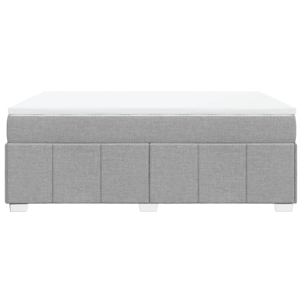 Boxspringbett mit Matratze Hellgrau 140x190 cm Stoff