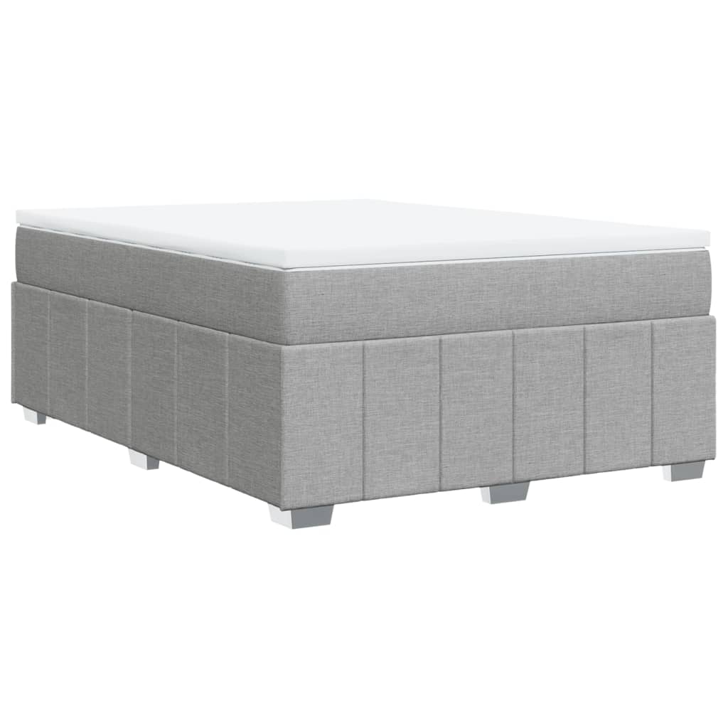 Boxspringbett mit Matratze Hellgrau 140x190 cm Stoff