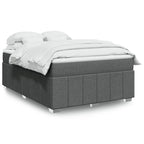 Boxspringbett mit Matratze Dunkelgrau 140x190 cm Stoff