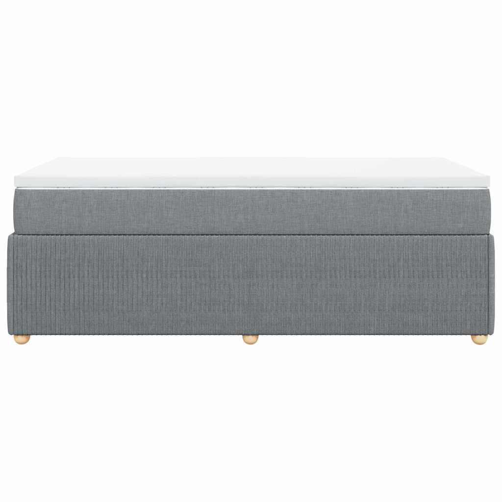 Boxspringbett mit Matratze Hellgrau 80x200 cm Stoff