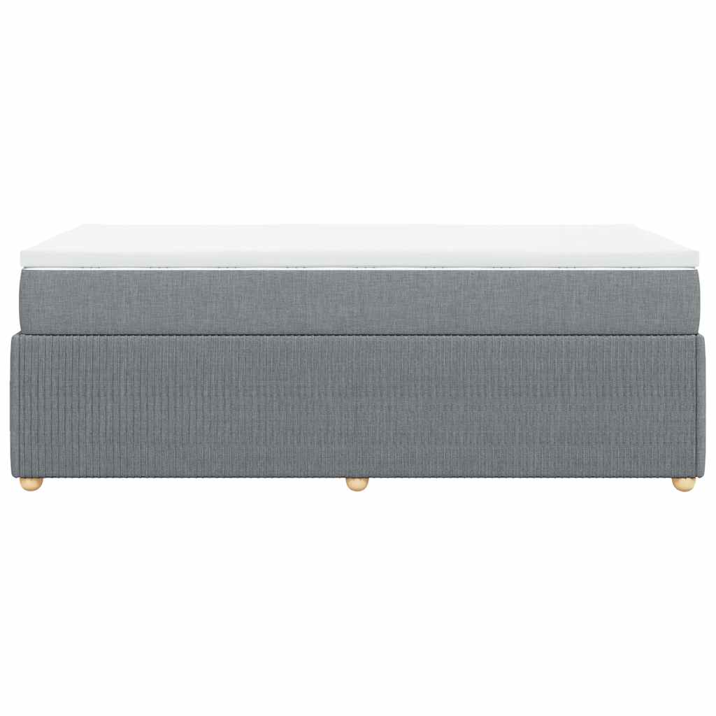Boxspringbett mit Matratze Hellgrau 90x190 cm Stoff