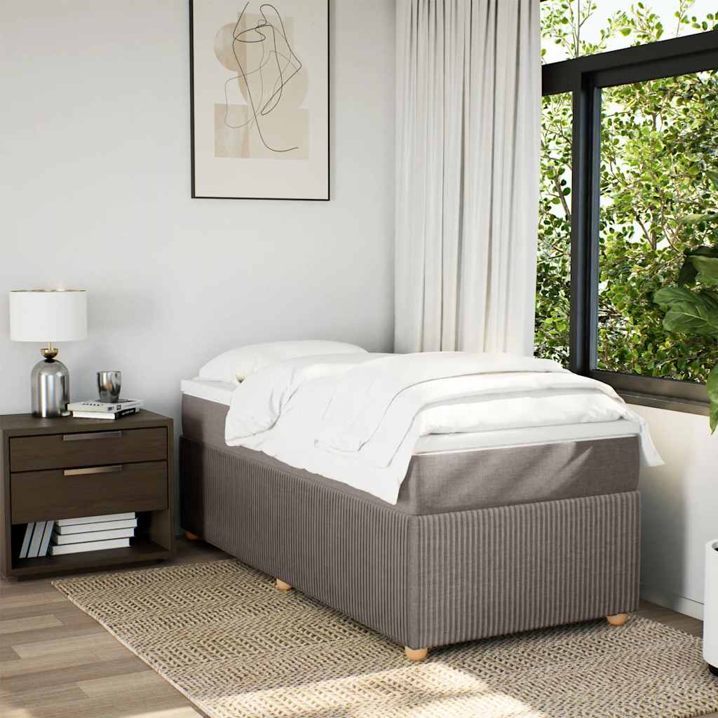 Boxspringbett mit Matratze Taupe 90x190 cm Stoff