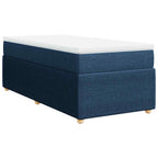 Boxspringbett mit Matratze Blau 90x190 cm Stoff