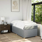 Boxspringbett mit Matratze Hellgrau 90x200 cm Stoff