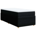 Boxspringbett mit Matratze Schwarz 90x200 cm Stoff