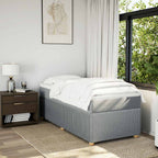 Boxspringbett mit Matratze Hellgrau 100x200 cm Stoff