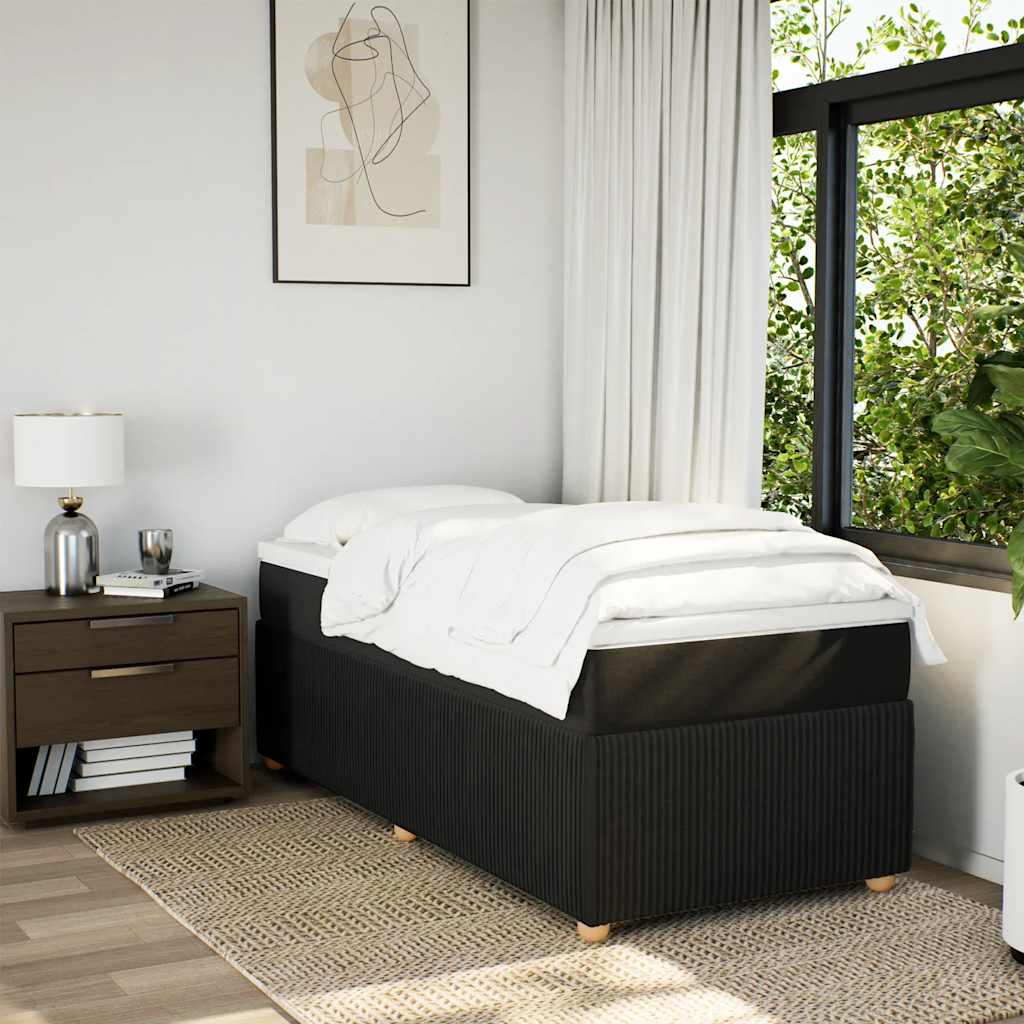Boxspringbett mit Matratze Schwarz 100x200 cm Stoff
