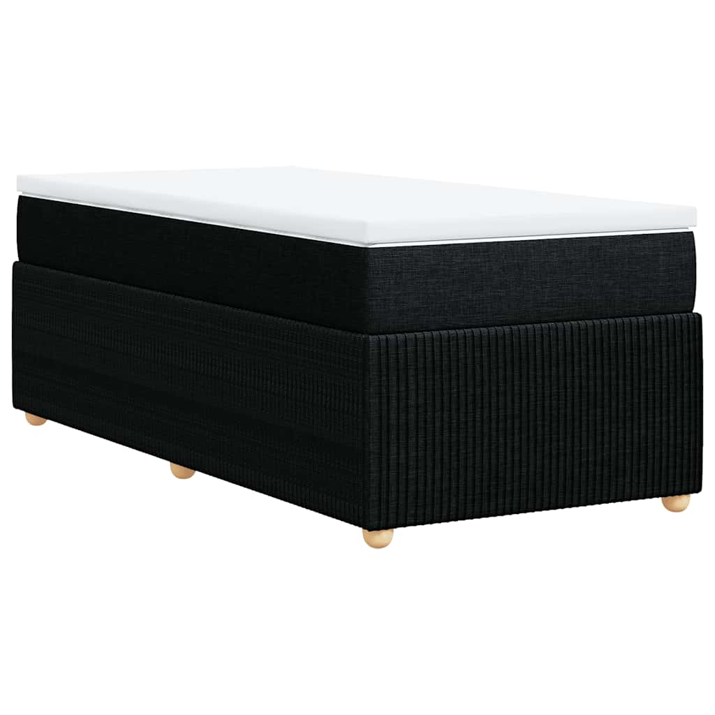 Boxspringbett mit Matratze Schwarz 100x200 cm Stoff