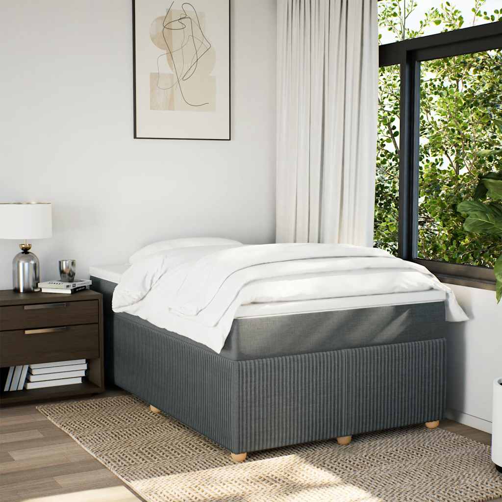 Boxspringbett mit Matratze Dunkelgrau 120x190 cm Stoff