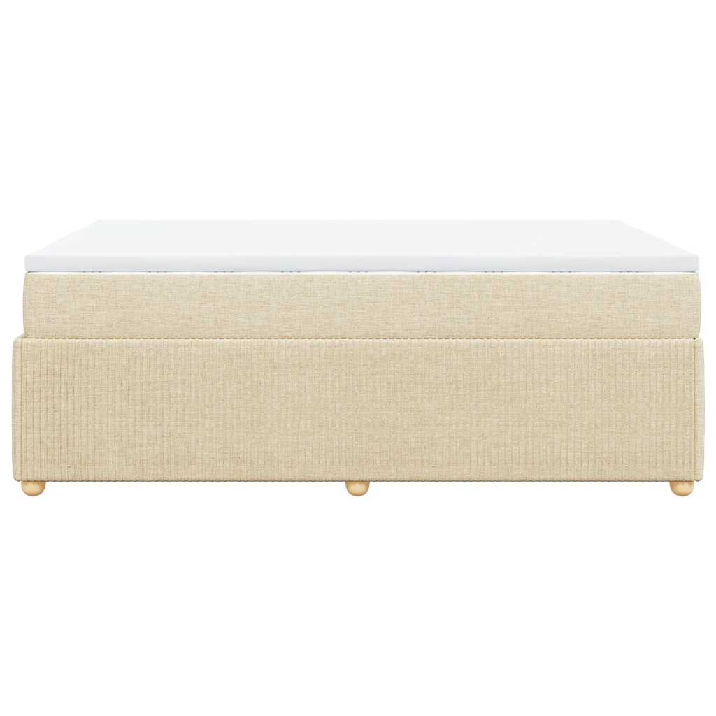 Boxspringbett mit Matratze Creme 120x190 cm Stoff