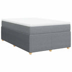 Boxspringbett mit Matratze Hellgrau 120x200 cm Stoff