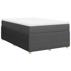 Boxspringbett mit Matratze Dunkelgrau 120x200 cm Stoff