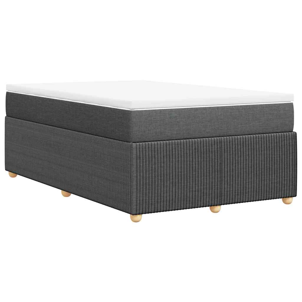 Boxspringbett mit Matratze Dunkelgrau 120x200 cm Stoff