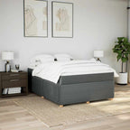 Boxspringbett mit Matratze Dunkelgrau 140x190 cm Stoff