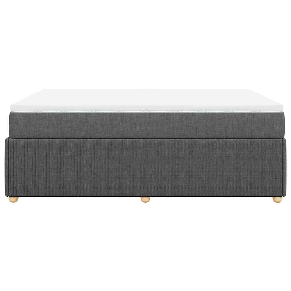 Boxspringbett mit Matratze Dunkelgrau 140x190 cm Stoff