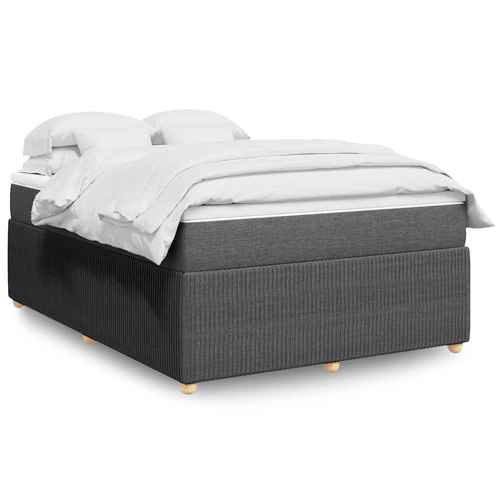 Boxspringbett mit Matratze Dunkelgrau 140x190 cm Stoff