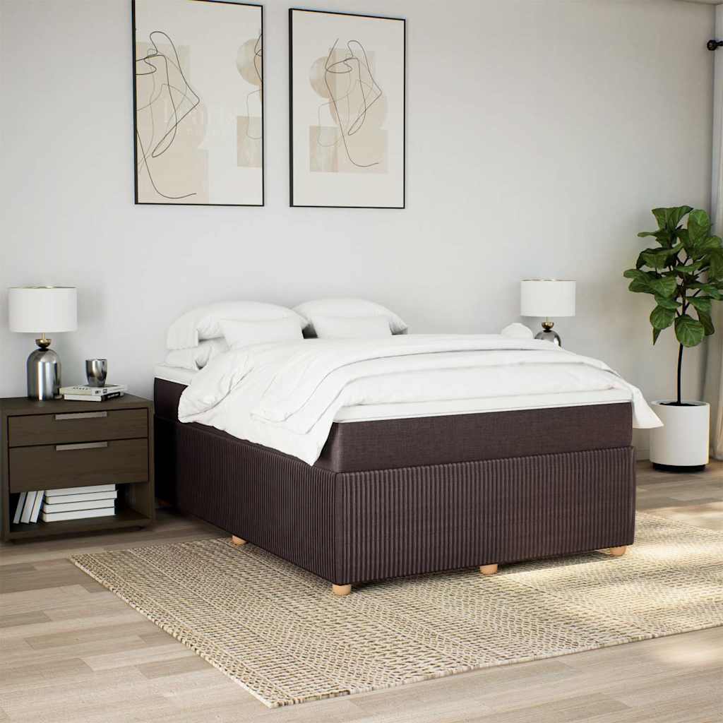 Boxspringbett mit Matratze Dunkelbraun 140x190 cm Stoff